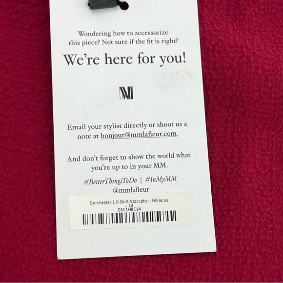 MM‎ Lafleur The Dorchester 1.0 Staccato Hibiscus Pink Skirt Women 14 Zipper NEW - Picture 3 of 12